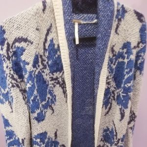 Free People Blue Long Sweater